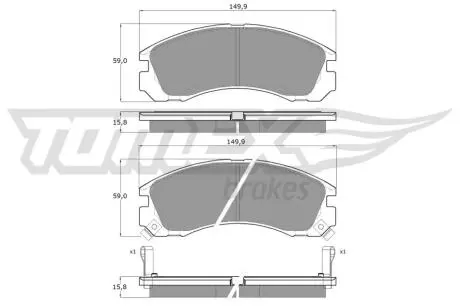 Тормозные колодки (передние) Citroen C-Crosser 07-/Mitsubishi Outlander/Pajero 98-/Lancer/L400 94-03 TOMEX TX1503