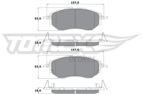 Колодки гальмівні (передні) Subaru Forester 08-/Legacy IV/V 03-14/Outback 03- TOMEX TX1554