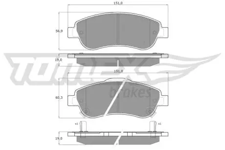 Тормозные колодки (передние) Honda CR-V III/IV 06- TOMEX TX1570