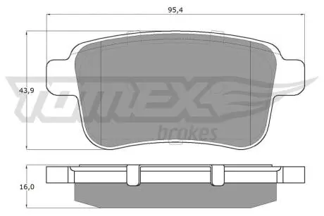 Комплект тормозных колодок (задних) Renault Kangoo 08-/MB Citan 12- TOMEX TX1585