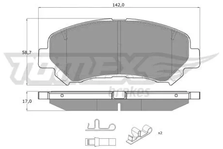 Комплект колодок гальмівних (передніх) Nissan Qashqai/X-Trail 07- TOMEX TX1597