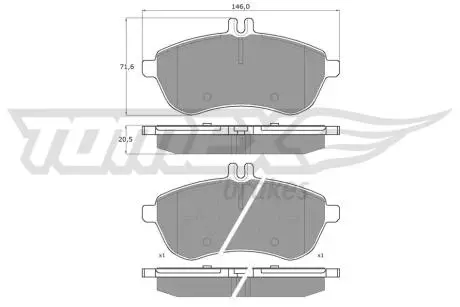 Тормозные колодки (передние) MB C-class (S204/W204)/E-class (S212/W212) 07- TOMEX TX1602