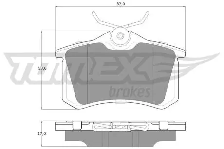 Тормозные колодки (задние) VW Caddy 04-15/Golf 97-16/Passat B5 96-05/Skoda Fabia/Citroen/Peugeot 99- TOMEX TX1624