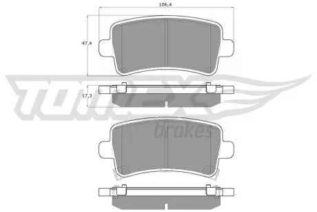 Колодки тормозные (задние) Opel Insignia 08-17/Chevrolet Malibu/Bentley Flying Spur 12-/Saab 9-5 10- TOMEX TX1636