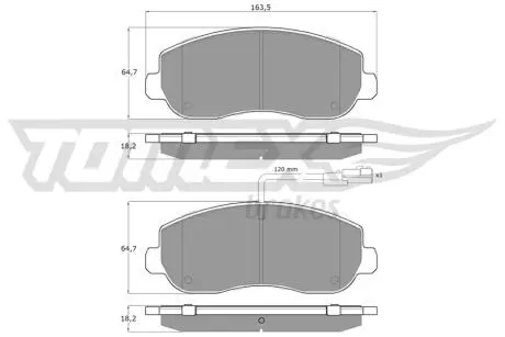 Комплект тормозных колодок (передних) Renault Master/Opel Movano 10- TOMEX TX1640