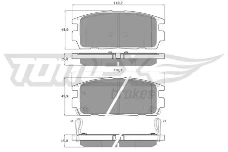 Тормозные колодки (задние) Opel Antara A/Chevrolet Captiva 06- TOMEX TX1643