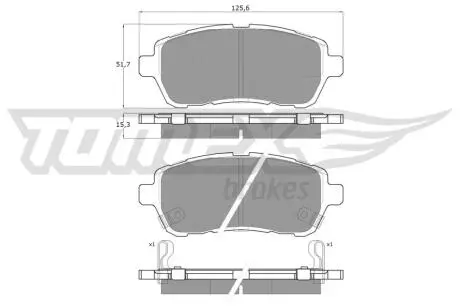 Тормозные колодки (передние) Ford Fiesta VI 08-/Mazda 2 07-15/Subaru Justy 07- TOMEX TX1647