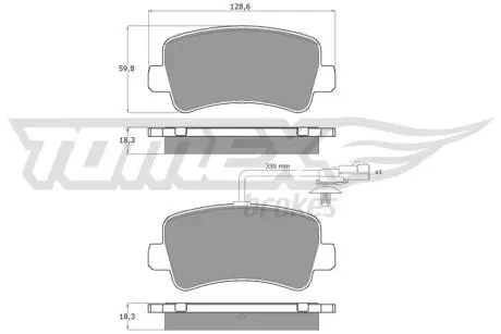 Колодки тормозные (задние) Renault Master III/Opel Movano B/Nissan NV400 10-(+датчик)(однокатковый)) TOMEX TX1648