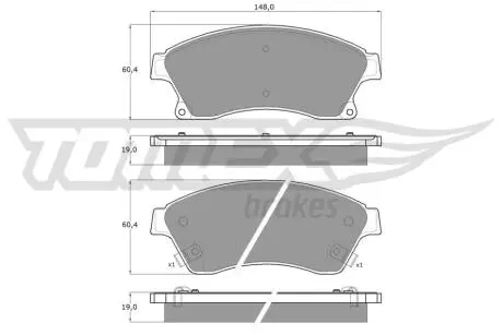 Колодки гальмівні (передні) Chevrolet Aveo 11-/Opel Astra J 09- TOMEX TX1650