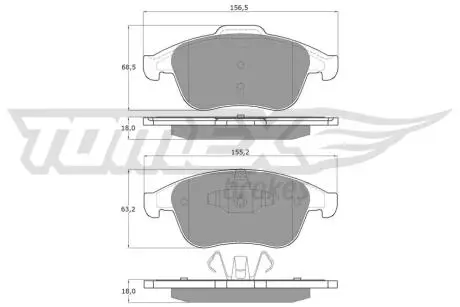 Колодки гальмівні (передні) Renault Megane III/Laguna III/Scenic III 07- (Continental) TOMEX TX1656