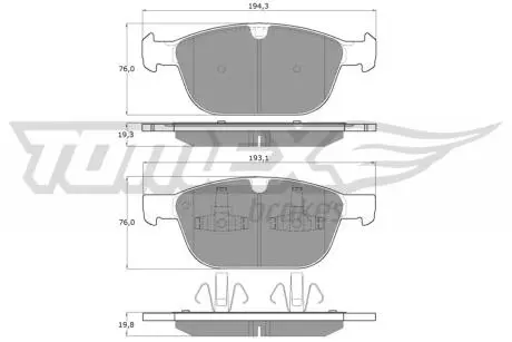 Колодки гальмівні (передні) Volvo XC60 08-17/XC90 02-14 TOMEX TX1657