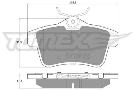 Колодки тормозные (задние) Citroen C4 09-/DS4/DS5 11-15/Peugeot 308/508/3008/5008 09-18 TOMEX TX1660