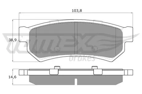 Колодки тормозные (задние) Chevrolet Lacetti/Nubira 05-/Daewoo Nubira 97- TOMEX TX1677
