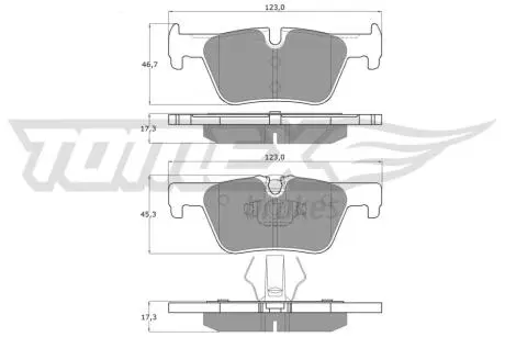 Колодки гальмівні (задні) BMW 3 (F30/F31/F34)/4 (F36) 11- (Teves) Q+ TOMEX TX1686