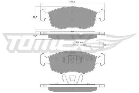 Тормозные колодки (передние) Fiat 500/500C/Punto/Grande Punto/Punto Evo 07- TOMEX TX1688