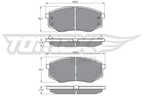 Тормозные колодки (передние) Hyundai ix20/Kia Soul II 10- Q+ TOMEX TX1708
