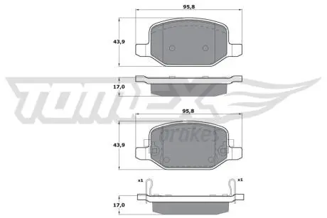 Колодки гальмівні (задні) Fiat 500L 12- (TRW) Q+ TOMEX TX1718
