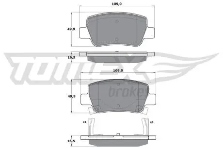 Тормозные колодки (задние) Toyota Avensis 08-18 TOMEX TX1721