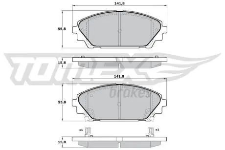 Тормозные колодки (передние) Mazda 3 13-/CX-3 15- TOMEX TX1723