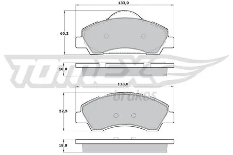 Тормозные колодки (передние) Citroen C4 Cactus 14- /Peugeot 308 II/SW 13- (Mando) Q+ TOMEX TX1728