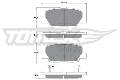 Тормозные колодки (задние) Citroen C4 Aircross/Mazda 6/Mitsubishi Outlander III/Peugeot 4008 12- TOMEX TX1730