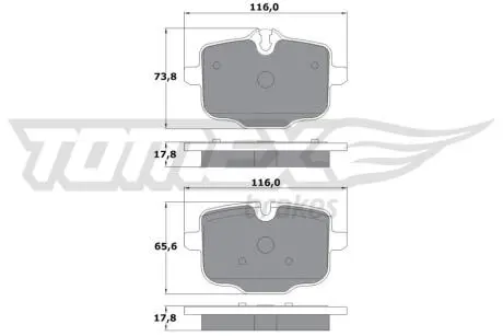 Тормозные колодки (задние) BMW 5 (F10/F11)/6 (F12/F13) 09- (Girling) TOMEX TX1736