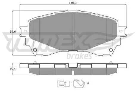 Тормозные колодки (передние) Mazda 6 12- TOMEX TX1741