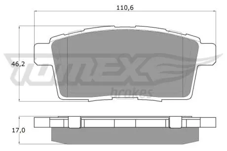 Тормозные колодки (задние) Mazda CX-7 2.2-2.5/CX-9 3.5/3.7 06- (Akebono) TOMEX TX1743