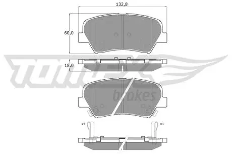 Тормозные колодки (передние) Hyundai Elantra 10-/ i30 11-/ Kia Cee 12- R15 (Bosch) TOMEX TX1768