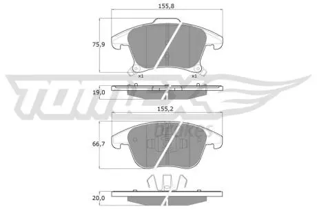 Колодки гальмівні (передні) Ford Galaxy/Mondeo V 12- (Teves) Q+ TOMEX TX1775