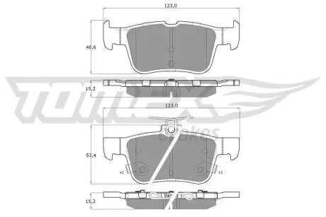 Колодки гальмівні (задні) Ford Focus 18-/Galaxy/Mondeo/S-Max 14-/Kuga 12-/Ford USA Edge/Fusion 06- TOMEX TX1776