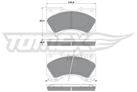 Тормозные колодки (передние) Toyota Land Cruiser 200 08- (Advics) TOMEX TX1777