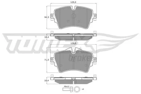 Колодки гальмівні (передні) BMW 2 (F45/F46) 14- (Lucas) Q+ TOMEX TX1782