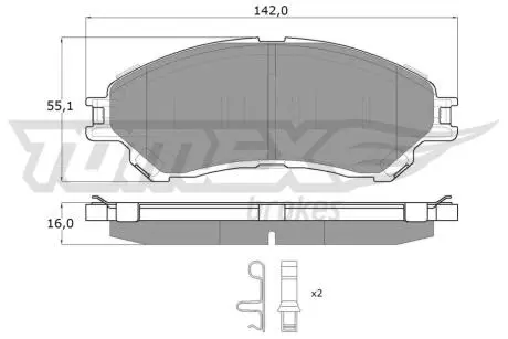 Колодки гальмівні (передні) Suzuki SX4 S-Cross 13-/Vitara 15- TOMEX TX1813