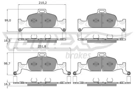 Колодки гальмівні (передні) Audi A4/A5/A6/A7/Q5 15- (Ate-Teves) Q+ TOMEX TX1822