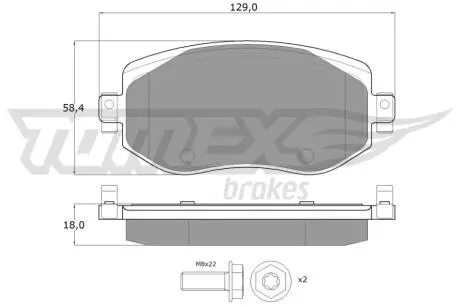 Колодки гальмівні (передні) Renault Megane IV 15- TOMEX TX1833