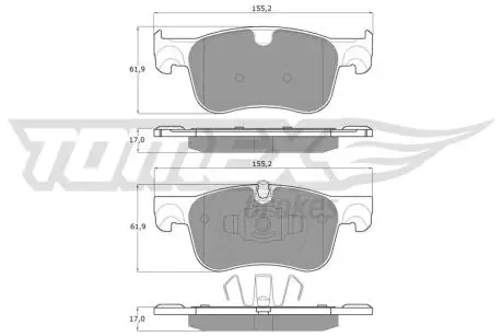 Тормозные колодки (передние) Citroen C4 13-/ Berlingo/Peugeot Partner 18- (Ate) Q+ TOMEX TX1835
