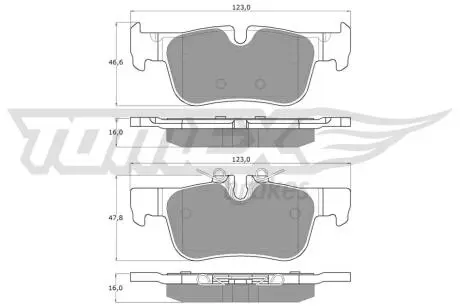 Колодки гальмівні (задні) BMW 2 (F44-46)/X1/i3 Hybrid 13- (Ate-Teves) Q+ TOMEX TX1844