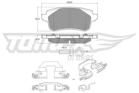Колодки гальмівні (задні) Renault Megane IV/Scenic IV/Grand Scenic IV/Espace/Talisman 16- TOMEX TX1866