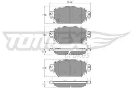 Тормозные колодки (задние) Mazda CX-3 1.8/2.0 18- Q+ TOMEX TX1869