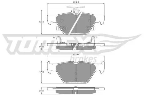 Тормозные колодки (задние) Subaru Impreza/Outback/Legacy 14- (Akebono) Q+ TOMEX TX1871