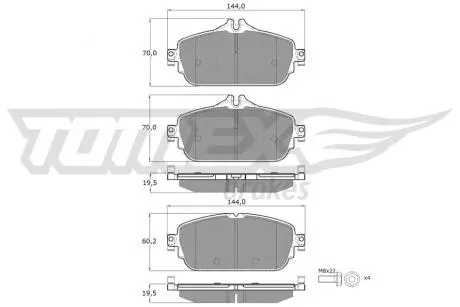 Тормозные колодки (передние) MB Vaneo (W414) 02-05 TOMEX TX1874