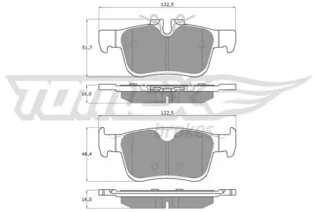 Тормозные колодки (задние) Volvo S60 III/S90 II/ V60 II/ XC60 II 16- (Teves) Q+ TOMEX TX1887