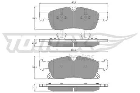Колодки гальмівні (передні) MB M/GL/GLE/GLS-class (W166/X166) 11- (Teves) Q+ (193.3x64x21.3) TOMEX TX1928