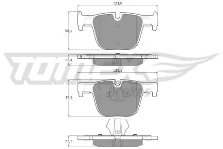Колодки гальмівні (задні) BMW 3 (F30/F31/F34/F80)/4 (F32/F36/F82) 11- TOMEX TX1929