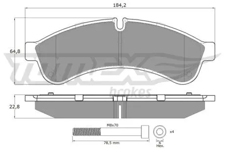 Тормозные колодки (задние) Iveco Daily 65C 06- TOMEX TX1930