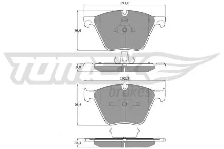 Тормозные колодки (передние) BMW 5 (F07)/7 (F01)/X5 (E70/F15)/X6 (E71/F16) 06- (ATE-Teves) (Q+ TOMEX TX1945