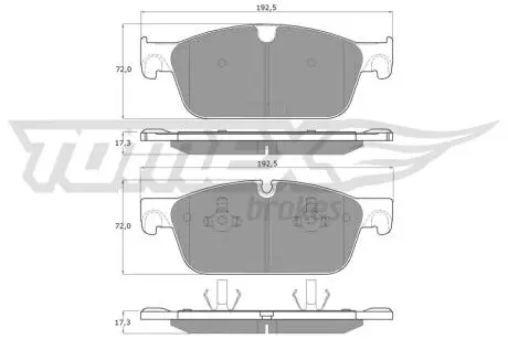 Колодки гальмівні (передні) MB M-class/GLE (W166) 11-18/GL-class (X166) 12-19 TOMEX TX1950