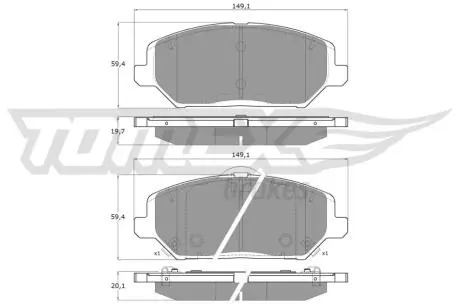 Тормозные колодки (передние) Hyundai i30 16-/Kia Ceed/Pro Ceed 18-/Xceed 19- TOMEX TX1959
