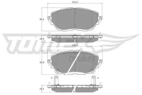 Тормозные колодки (передние) Toyota C-HR/Corolla 16- (CBI) Q+ TOMEX TX1963